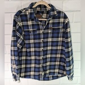 Orvis Heavyweight Blue Plaid Flannel Shirt/Shacket